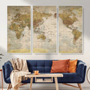 World Map Canvas Print – Detailed Map of the World Wall Art by MyGreatCanvas | Canvas Wall Art Prints | Photo Prints & Wall Decor