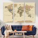 Extra Large World Map Canvas Print – Detailed Map of the by MyGreatCanvas | Canvas Wall Art Prints | Photo Prints & Wall Decor