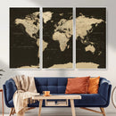 World Map Canvas Print – Framed World Map Wall Art for