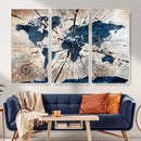 Rustic World Map Canvas Print – Framed Wall Art for Couples, by MyGreatCanvas | Canvas Wall Art Prints | Photo Prints & Wall Decor