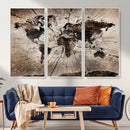 Black and White World Map Canvas Print – Framed Wall Art for by MyGreatCanvas | Canvas Wall Art Prints | Photo Prints & Wall Decor