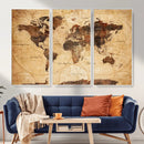 Modern Red and Gray World Map Canvas Print – Framed Wall Art by MyGreatCanvas | Canvas Wall Art Prints | Photo Prints & Wall Decor