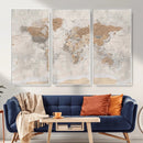 Detailed World Map Wall Art Canvas Print for Home and Office Decor by MyGreatCanvas | Canvas Wall Art Prints | Photo Prints & Wall Decor