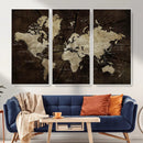 Blue World Map Canvas Wall Art – Framed Modern Travel Map by MyGreatCanvas | Canvas Wall Art Prints | Photo Prints & Wall Decor