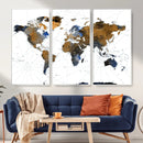 World Map Wall Art Canvas Print, Modern Decorative Framed by MyGreatCanvas | Canvas Wall Art Prints | Photo Prints & Wall Decor