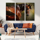 Majestic Brown Horse Wall Art Canvas Print – Framed
