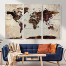 World Map Canvas Triptych – Colorful Global Wall Art for by MyGreatCanvas | Canvas Wall Art Prints | Photo Prints & Wall Decor