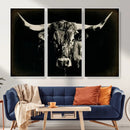 Black Bull Wall Art Canvas Print, Texas Longhorn Portrait by MyGreatCanvas | Canvas Wall Art Prints | Photo Prints & Wall Decor