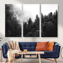 Black White Forest Wall Art Canvas Print, Misty Pine Tree by MyGreatCanvas | Canvas Wall Art Prints | Photo Prints & Wall Decor