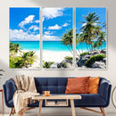 Barbados Beach Wall Art Canvas Print, Palm Tree Ocean by MyGreatCanvas | Canvas Wall Art Prints | Photo Prints & Wall Decor