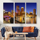 Boston Wall Art Canvas Print, Boston City Downtown Night by MyGreatCanvas | Canvas Wall Art Prints | Photo Prints & Wall Decor