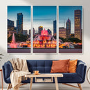 Chicago Wall Art Canvas Print - Chicago City Downtown Night by MyGreatCanvas | Canvas Wall Art Prints | Photo Prints & Wall Decor