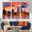 Chicago Wall Art Canvas Print - Chicago City Downtown Night by MyGreatCanvas | Canvas Wall Art Prints | Photo Prints & Wall Decor