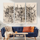Abstract Cow Longhorn Wall Art Canvas Print for Cabin Decor by MyGreatCanvas | Canvas Wall Art Prints | Photo Prints & Wall Decor