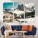 Snowy Mountain Wall Art Canvas Print, Alpine Pine Forest by MyGreatCanvas | Canvas Wall Art Prints | Photo Prints & Wall Decor