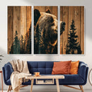 Rustic Bear Wall Art Canvas Print – Woodland Wildlife by MyGreatCanvas | Canvas Wall Art Prints | Photo Prints & Wall Decor