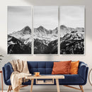 Black and White Mountain Wall Art Canvas Print, Snowy Alpine by MyGreatCanvas | Canvas Wall Art Prints | Photo Prints & Wall Decor