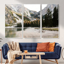Lake Braies Alpine Landscape Wall Art Canvas Print, by MyGreatCanvas | Canvas Wall Art Prints | Photo Prints & Wall Decor
