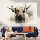 Abstract Highland Cow Wall Art Canvas Print, Rustic Farm by MyGreatCanvas | Canvas Wall Art Prints | Photo Prints & Wall Decor