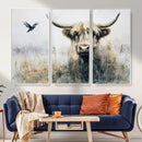 Abstract Highland Cow Animal Wall Art Canvas Print by MyGreatCanvas | Canvas Wall Art Prints | Photo Prints & Wall Decor