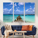 Caribbean Ocean Pier Seascape Wall Art Canvas Print, by MyGreatCanvas | Canvas Wall Art Prints | Photo Prints & Wall Decor