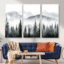 Misty Pine Forest Mountain Landscape Wall Art Canvas Print by MyGreatCanvas | Canvas Wall Art Prints | Photo Prints & Wall Decor