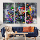 Graffiti Motorcycle Wall Art Canvas Print, Urban Street Art by MyGreatCanvas | Canvas Wall Art Prints | Photo Prints & Wall Decor