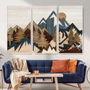 Wood Style Mountain Wall Art Canvas Print, Layered Wood by MyGreatCanvas | Canvas Wall Art Prints | Photo Prints & Wall Decor