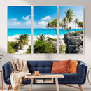 Tropical Beach Wall Art Canvas Print, Palm Tree Ocean by MyGreatCanvas | Canvas Wall Art Prints | Photo Prints & Wall Decor