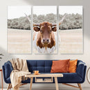 Texas Longhorn Bull Wall Art Canvas Print, Rustic Western by MyGreatCanvas | Canvas Wall Art Prints | Photo Prints & Wall Decor