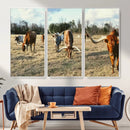 Texas Longhorn Wall Art Canvas Print, Western Ranch Cattle by MyGreatCanvas | Canvas Wall Art Prints | Photo Prints & Wall Decor