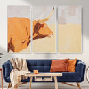 Minimal Longhorn Bull Wall Art Canvas Print, Neutral Western by MyGreatCanvas | Canvas Wall Art Prints | Photo Prints & Wall Decor