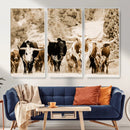 Western Longhorn Herd Wall Art Canvas Print, Sepia Texas by MyGreatCanvas | Canvas Wall Art Prints | Photo Prints & Wall Decor