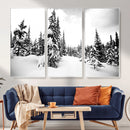 Black and White Snowy Pine Forest Wall Art Canvas Print, by MyGreatCanvas | Canvas Wall Art Prints | Photo Prints & Wall Decor