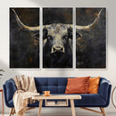 Rustic Longhorn Bull Wall Art Canvas Print – Vintage Western by MyGreatCanvas | Canvas Wall Art Prints | Photo Prints & Wall Decor