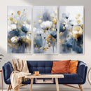 Large Abstract Flowers Wall Art Canvas Print – Gold and Blue by MyGreatCanvas | Canvas Wall Art Prints | Photo Prints & Wall Decor