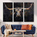 Abstract Longhorn Bull Wall Art Canvas Print – Rustic by MyGreatCanvas | Canvas Wall Art Prints | Photo Prints & Wall Decor
