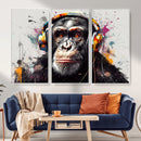 Dj Monkey Wall Art Canvas Print – Colorful Pop Art Banksy by MyGreatCanvas | Canvas Wall Art Prints | Photo Prints & Wall Decor