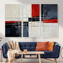 Navy Red Abstract Wall Art Canvas Print, Modern Luxury by MyGreatCanvas | Canvas Wall Art Prints | Photo Prints & Wall Decor
