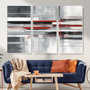 Gray Red Abstract Wall Art Canvas Print, Modern Abstract by MyGreatCanvas | Canvas Wall Art Prints | Photo Prints & Wall Decor