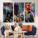 Graffiti Baseball Player Street Art Wall Art Canvas Print