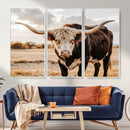 Texas Longhorn Bull Rustic Wall Art Canvas Print, Western by MyGreatCanvas | Canvas Wall Art Prints | Photo Prints & Wall Decor