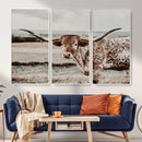 Texas Longhorn Bull Rustic Wall Art Canvas Print by MyGreatCanvas | Canvas Wall Art Prints | Photo Prints & Wall Decor