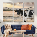 Texas Longhorn Bull Rustic Wall Art Canvas Print by MyGreatCanvas | Canvas Wall Art Prints | Photo Prints & Wall Decor