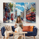 London Street Canvas Wall Art — Big Ben Red Bus Print | Oil by MyGreatCanvas | Canvas Wall Art Prints | Photo Prints & Wall Decor