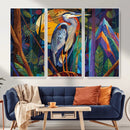 Colorful Heron Wall Art Canvas Print Tropical Bird Abstract by MyGreatCanvas | Canvas Wall Art Prints | Photo Prints & Wall Decor
