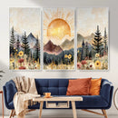 Boho Mountain Landscape Large Wall Art, Horizontal Gold by MyGreatCanvas | Canvas Wall Art Prints | Photo Prints & Wall Decor