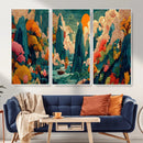 Colorful Japanese Landscape Print: Maximalist Panoramic Wall by MyGreatCanvas | Canvas Wall Art Prints | Photo Prints & Wall Decor