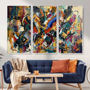 Geometric Abstract Wall Art Canvas Print, Orange Blue by MyGreatCanvas | Canvas Wall Art Prints | Photo Prints & Wall Decor