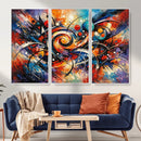 Geometric Abstract Wall Art Canvas Print, Orange Blue by MyGreatCanvas | Canvas Wall Art Prints | Photo Prints & Wall Decor